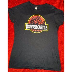 Mario Bowser Castle Jurassic Park Womens Tee XL